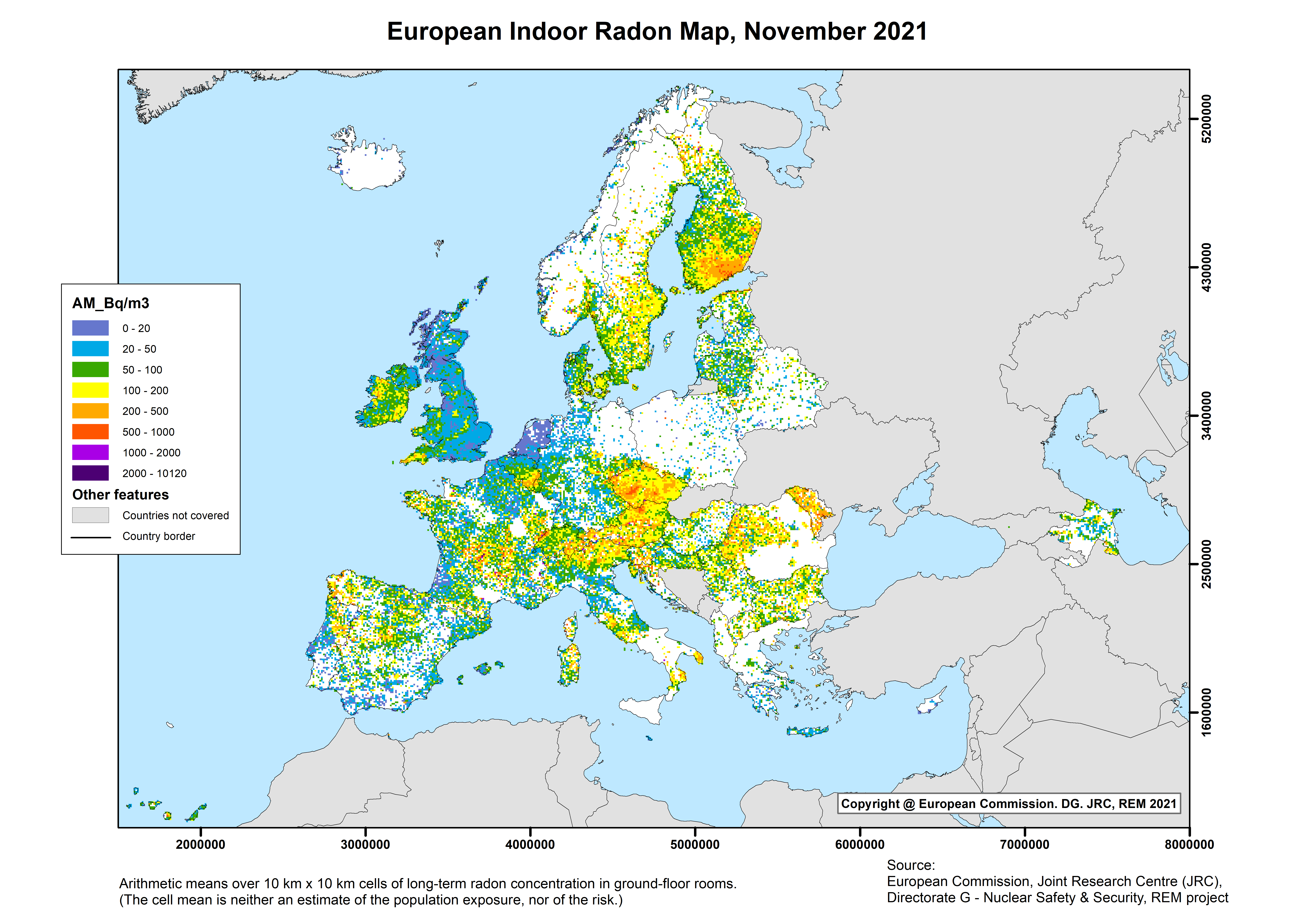 Ec europa eu. Radiation Europe. Radiation Map. Europe Chart. Arithmetic mean Radon Level Map.
